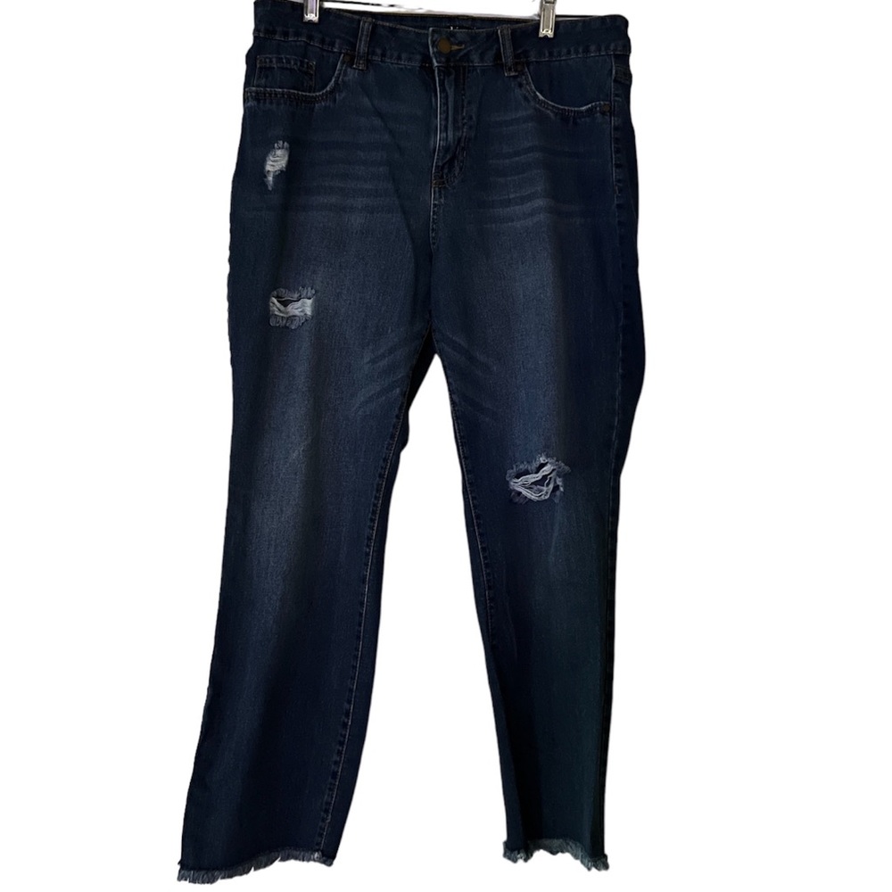 d.jeans cropped raw hem distressed jeans size 12